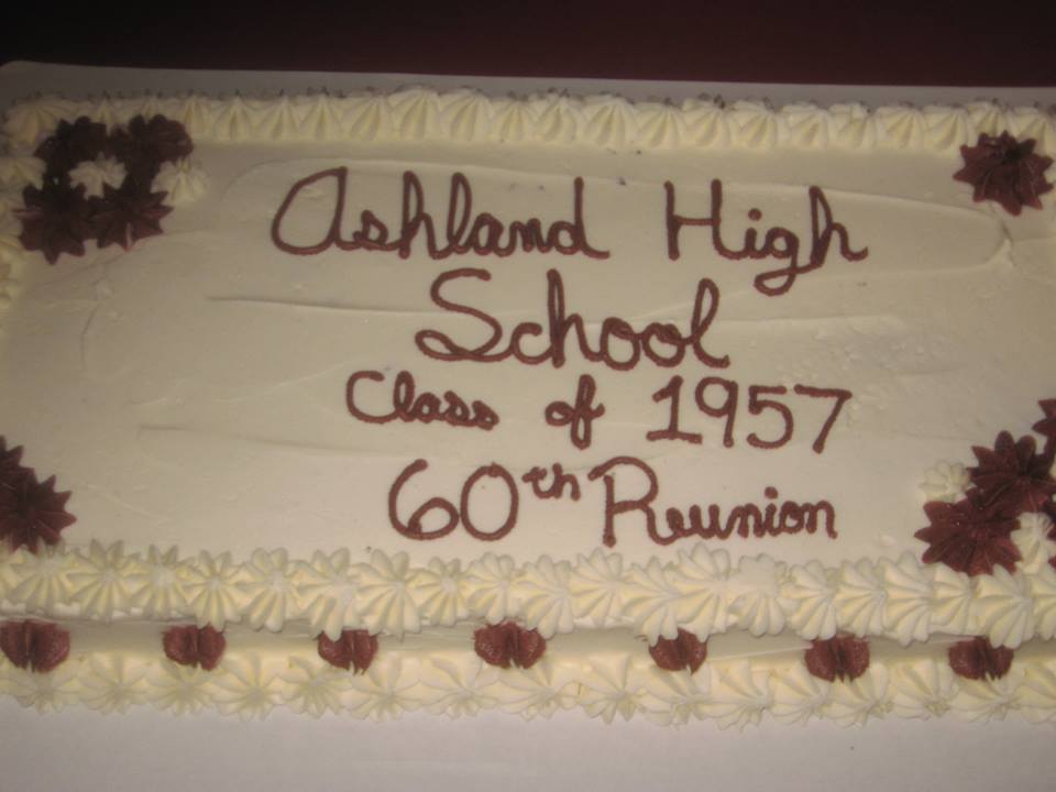 FRIDAY NIGHT AT THE REUNION, THIS SPLENDID CAKE HONORING THE CLASS OF 1957 AND BAKED BY THE AWESOME STAFF OF BELLEFONTE COUNTRY CLUB.
